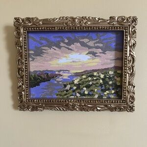 Small Oil Painting “Santa Monica Bluffs” 6.5”x 7.5”. Magnetic or stand